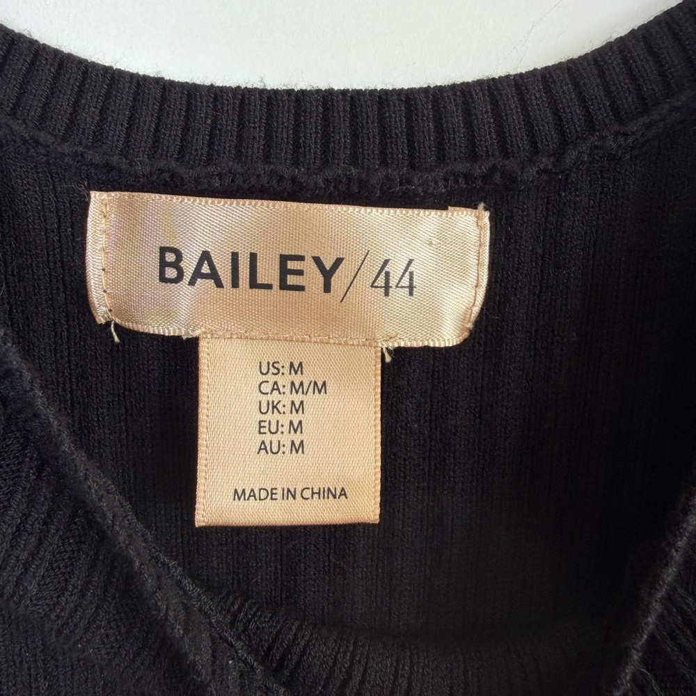 Bailey 44 Black Ribbed Short Sleeve Top - Picture 2 of 6